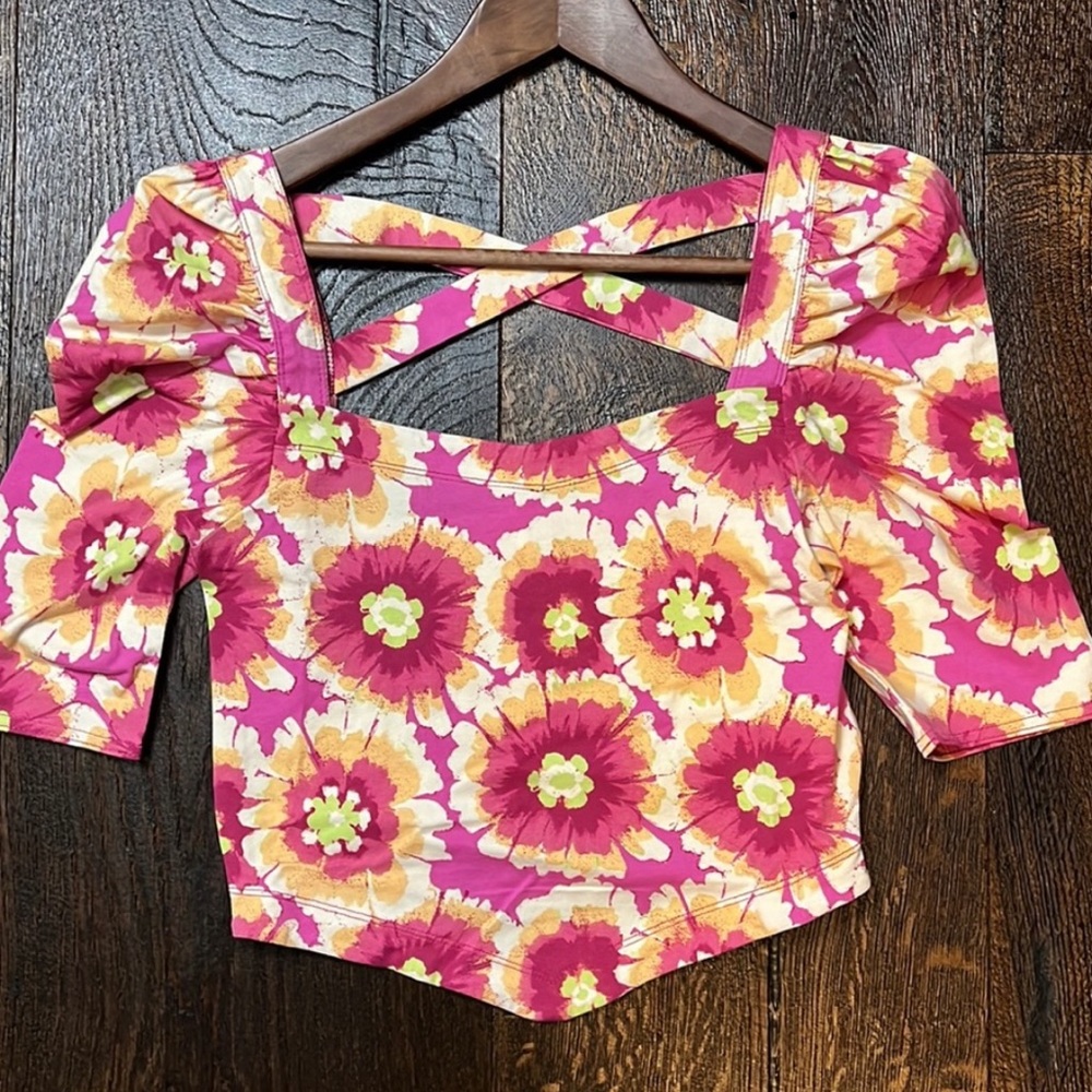 Free People Pink Floral Top